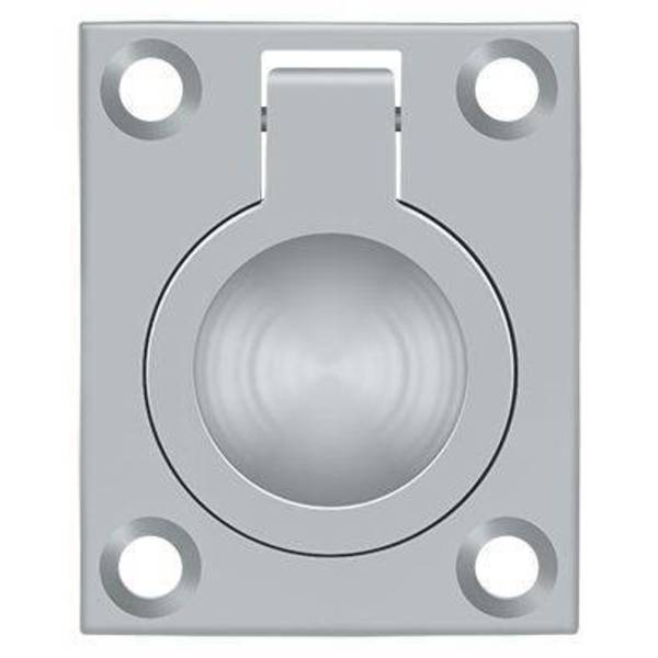 Deltana Flush Ring Pull, 1-3/4" X 1-3/8" Satin Chrome FRP175U26D