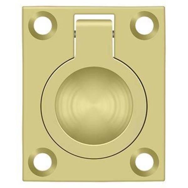 Deltana Flush Ring Pull, 1-3/4" X 1-3/8" Bright Brass FRP175U3