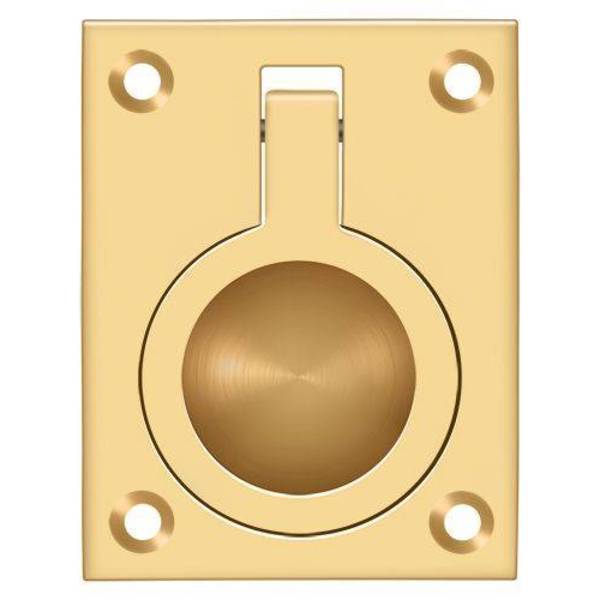Deltana Flush Ring Pull, 2-1/2" X 1 7/8" Lifetime Brass FRP25CR003