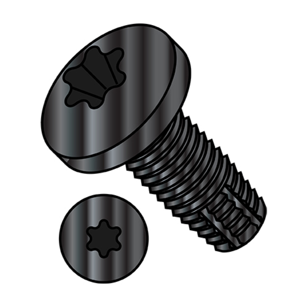 Zoro Select Thread Cutting Screw, 5/16"-18 x 3 in, Black Phosphate Steel Pan Head Torx Drive, 300 PK 3148FTPB