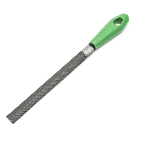 Crescent 8" Half Round Double Cut Bastard File with Green Handle - Carded 21745N
