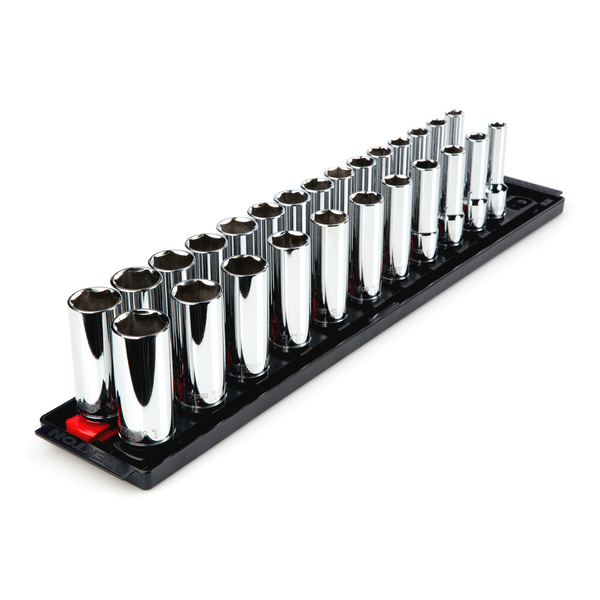 Tekton 1/2 Inch Drive Deep 6-Point Socket Set, 26-Pc (3/8-1 in., 10-24 mm) SHD92203