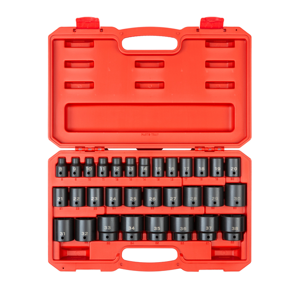 Tekton 1/2 Inch Drive 6-Point Impact Socket Set, 31-Piece (8-38 mm) SID92327