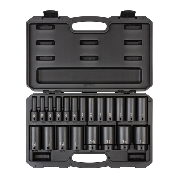 Tekton 1/2 Inch Drive Deep 6-Point Impact Socket Set, 21-Piece (5/16 - 1-1/2 in.) SID92306