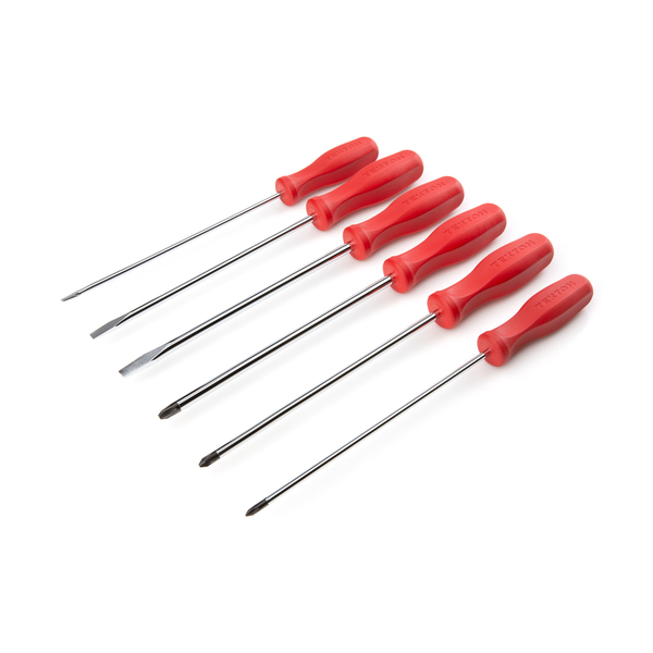 Tekton Long Hard Handle Screwdriver Set, 6-Piece (#1-#3, 3/16-5/16 in.) DRV42015