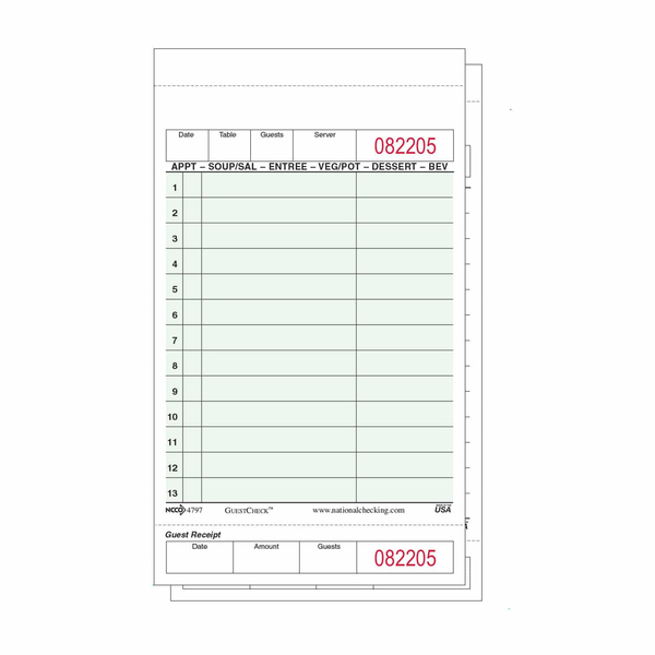 Ncc No Carbon 13 Line Gst Checks 2Pt, PK2000 G4797SP