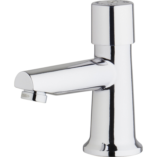 Chicago Faucet Metering 4" Mount, 1 Hole Sink Faucet, Polished chrome 3500-E2805ABCP