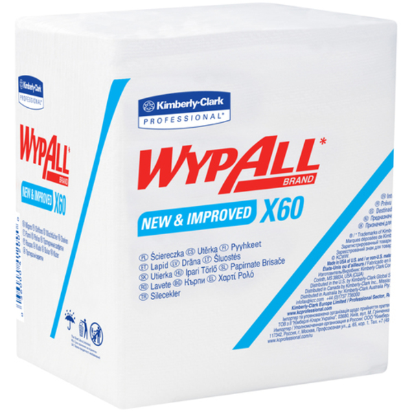 Wypall X60-1/4 Fold Industrial Wipers Bul, PK12, White, 12 PK KW116
