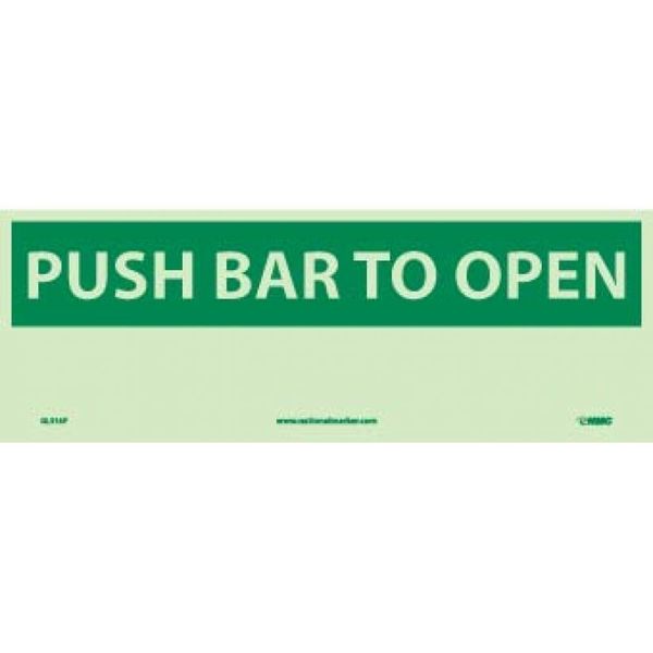 Nmc Push Bar To Open Sign, GL316P GL316P