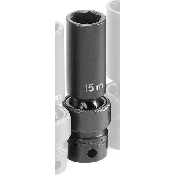 Grey Pneumatic 3/8" Drive Impact Socket Chrome plated 1015UMD