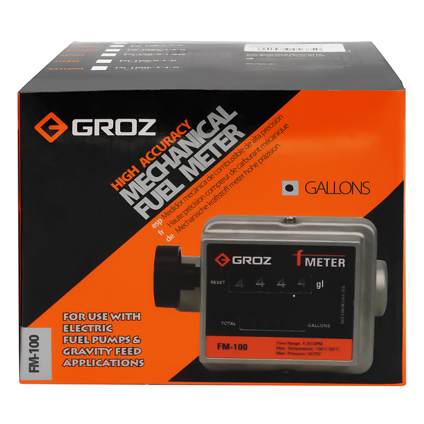 Groz Fuel Meter, Mechanical, 1" NPT Female 45685