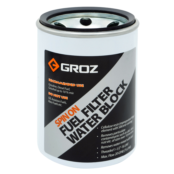 Groz Fuel Filter, Water Block, 10 Micron 45911
