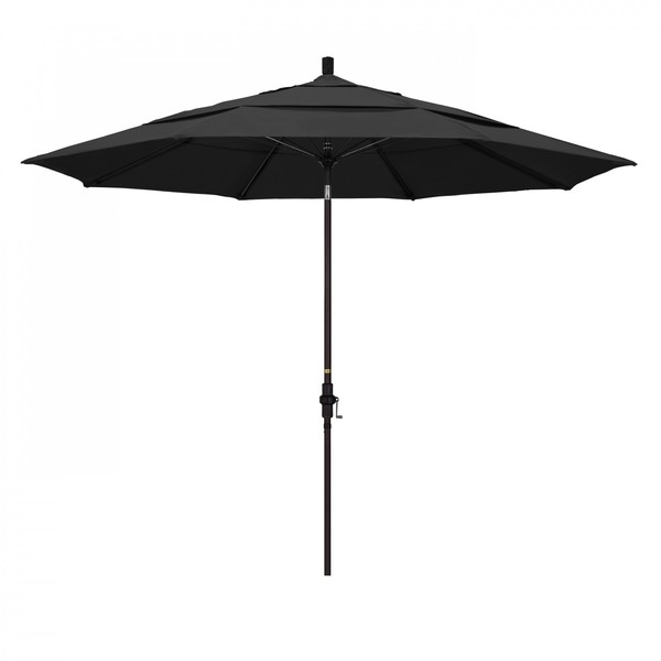 California Umbrella Patio Umbrella, Octagon, 109.5" H, Pacifica Fabric, Black 194061021170