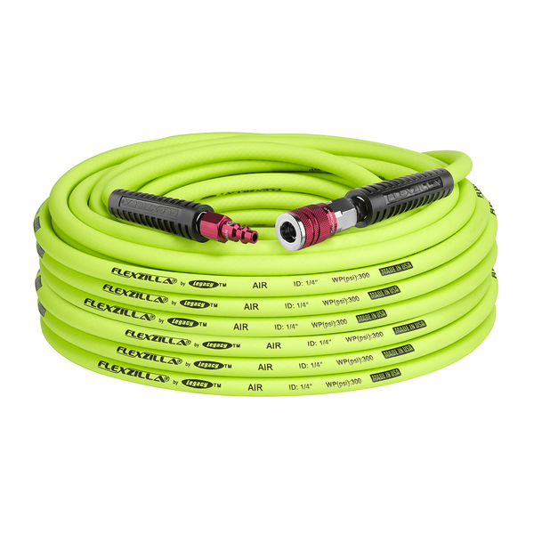 Flexzilla Air Hose, 1/4" x 100, with ColorConnex HFZ14100YW2-D