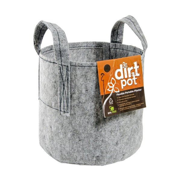 Hydrofarm Dirt Pot Flexible Portable Planter, Grey HGDB10