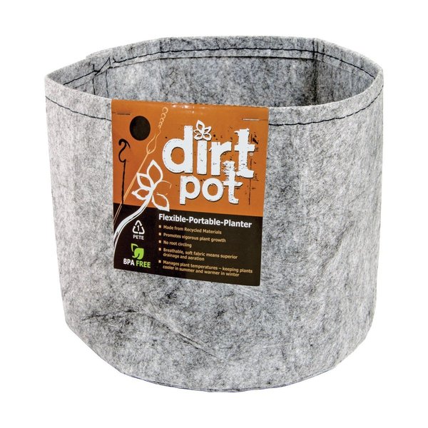 Hydrofarm Dirt Pot Flexible Portable Planter, Grey HGDB1NH