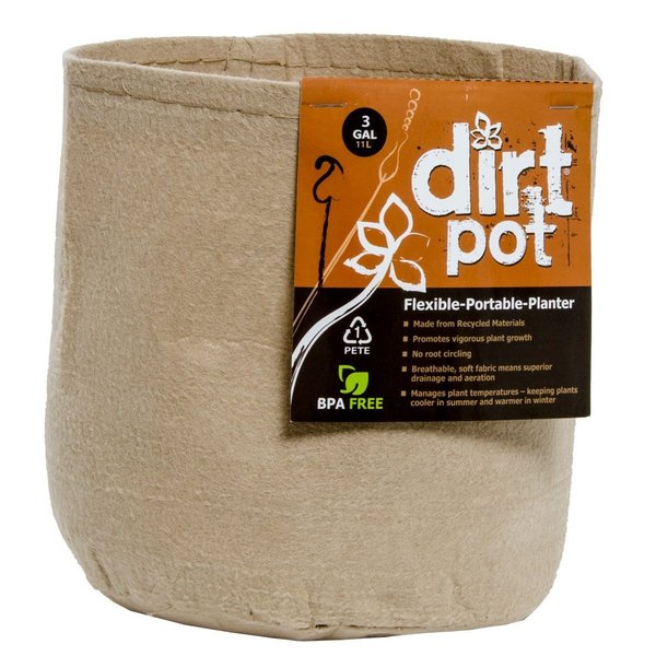 Hydrofarm Dirt Pot Flexible Portable Planter, Tan,  HGDBT3