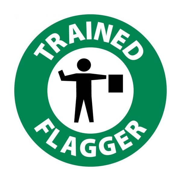 Nmc Trained Flagger Hard Hat Emblem, Pk25 HH112