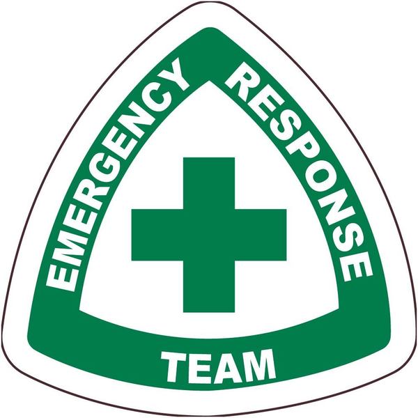 Nmc Emergency Response Team Hard Hat Label, Pk25, Material: Pressure Sensitive Vinyl .002 HH133