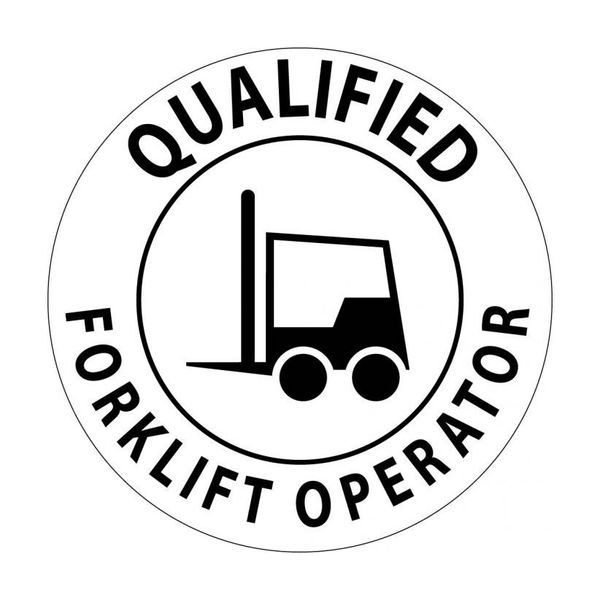 Nmc Qualified Forklift Operator Hard Hat Label, Pk25 HH17