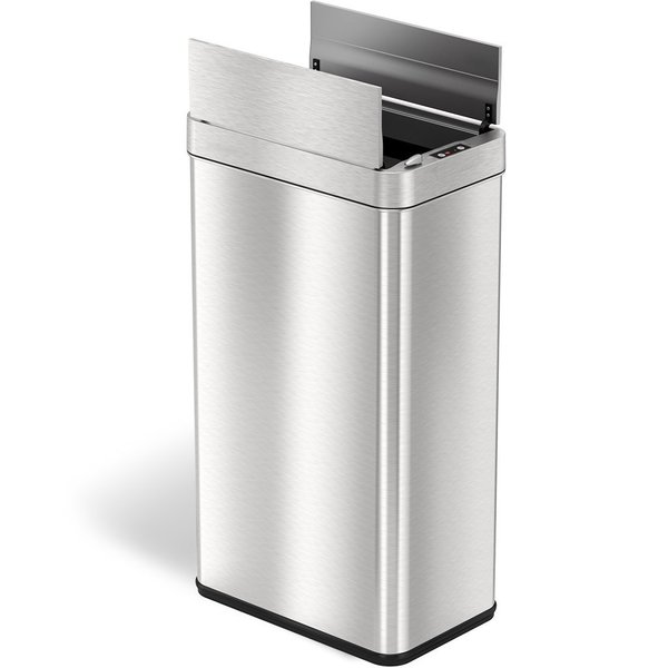 Hls Commercial 18 gal Trash Can, Silver, Stainless Steel HLS18WRSL
