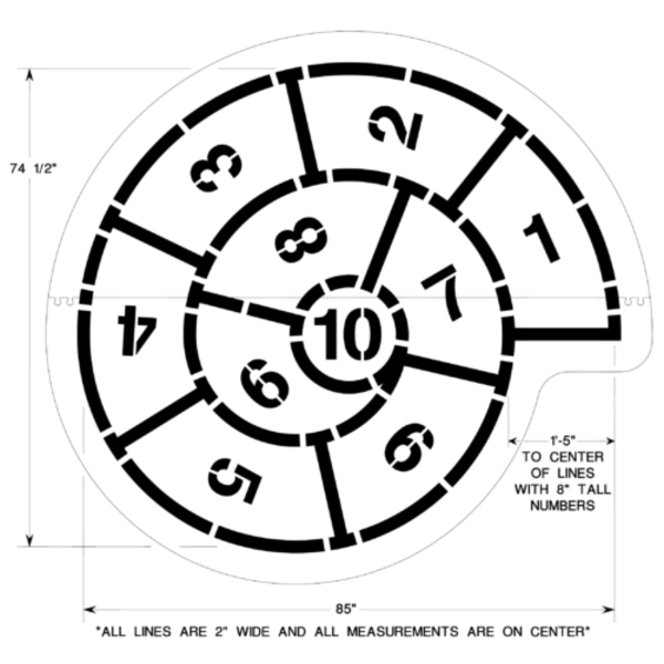 Newstripe Playground Stencil, Snail Hopscotch, 1/8 10003386