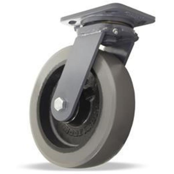 Hamilton Workhorse Swivel Caster, 8" x 2" DuraGlide Wheel 1" thick Polyurethane (95A) Wheel S-WH-8GB95