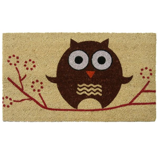 Rubber-Cal "Hooo's There?" Owl Cocomats, 18 x 30-Inch 10-106-002