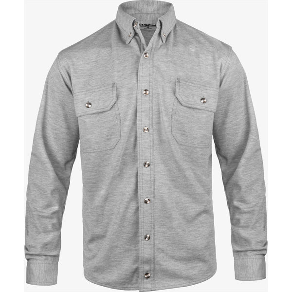 Lakeland High Performance FR Knit Button Up, Gray ISHAT06-MD