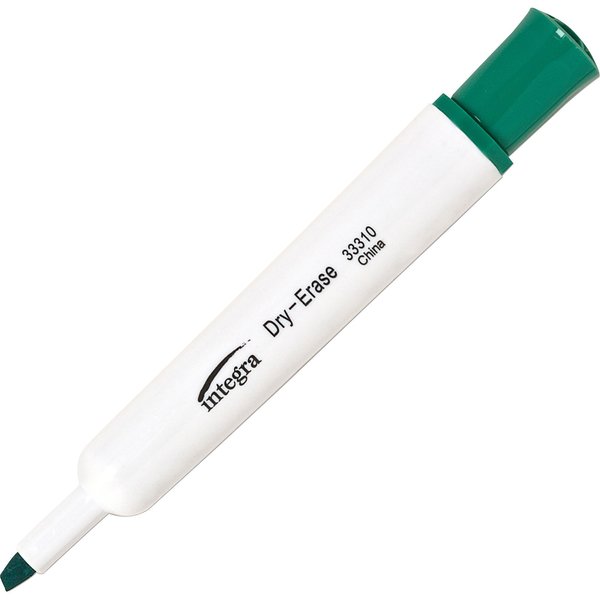 Integra Chisel Point Dry Erase Markers, Grn, PK12 ITA33310