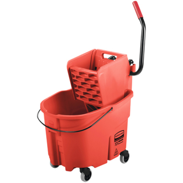 Rubbermaid Commercial Mop Bucket and Wringer, Red, Plastic JAN183