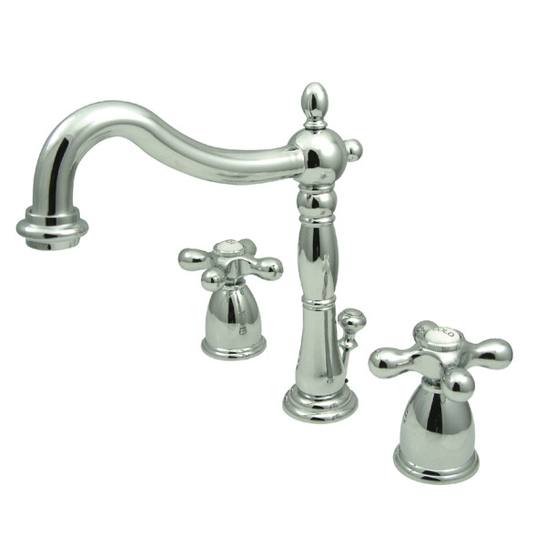 Heritage Dual Handle 8" to 16" Mount, 3 Hole KB1971AX 8" Widespread Lavatory Faucet w, Polished chrome KB1971AX