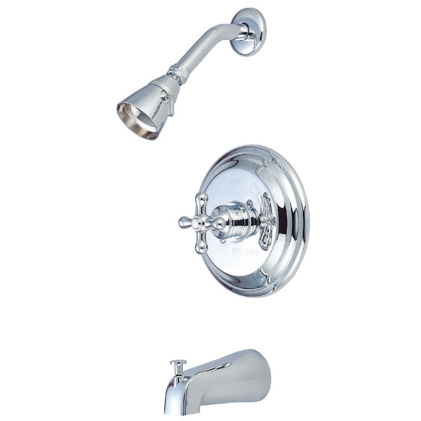 Kingston Brass KB3631AX Tub & Shower Faucet with Metal Cross Handle KB3631AX