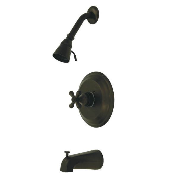 Kingston Brass Tub and Shower Faucet, Oil Rubbed Bronze, Wall Mount KB3635AXT