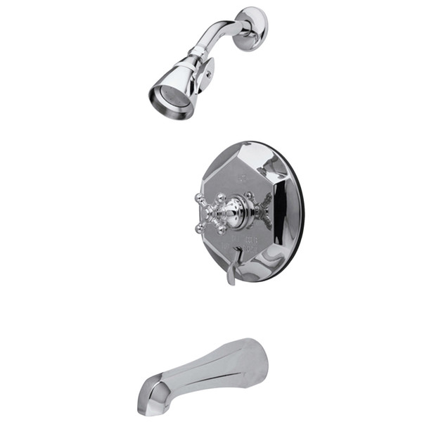 Kingston Brass Tub and Shower Faucet, Polished Chrome, Wall Mount KB46310BX