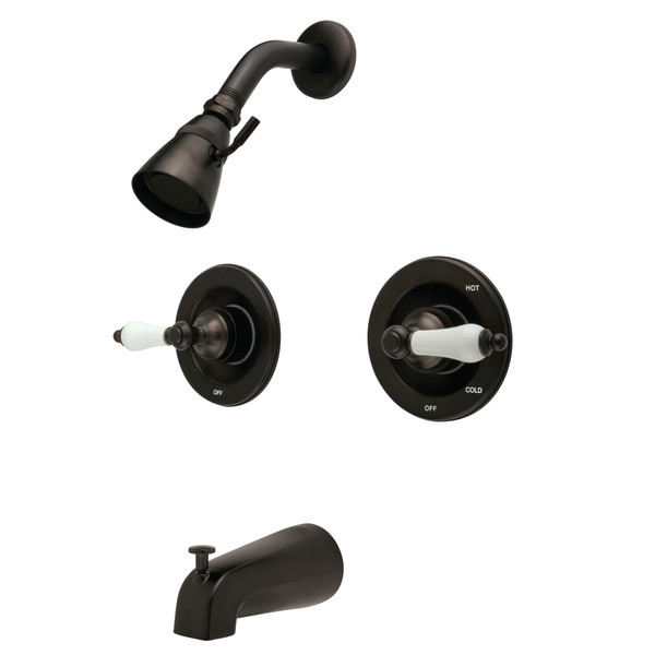 Kingston Brass Tub and Shower Faucet, Oil Rubbed Bronze, Wall Mount KB665PL