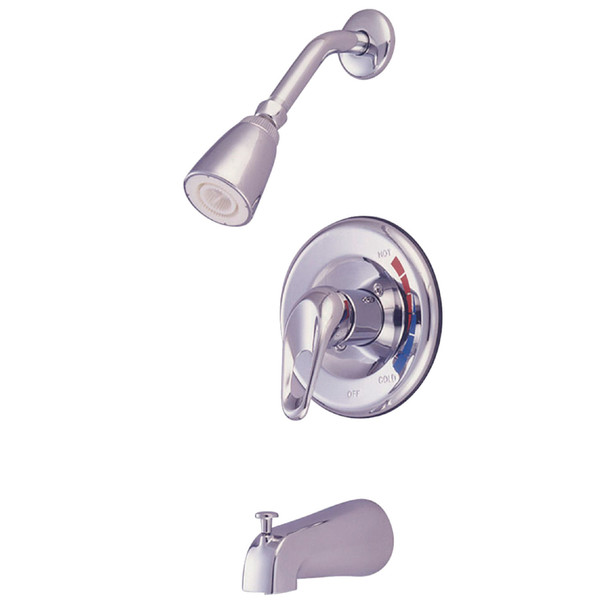 Kingston Brass Tub and Shower Faucet, Polished Chrome, Wall Mount KB691T