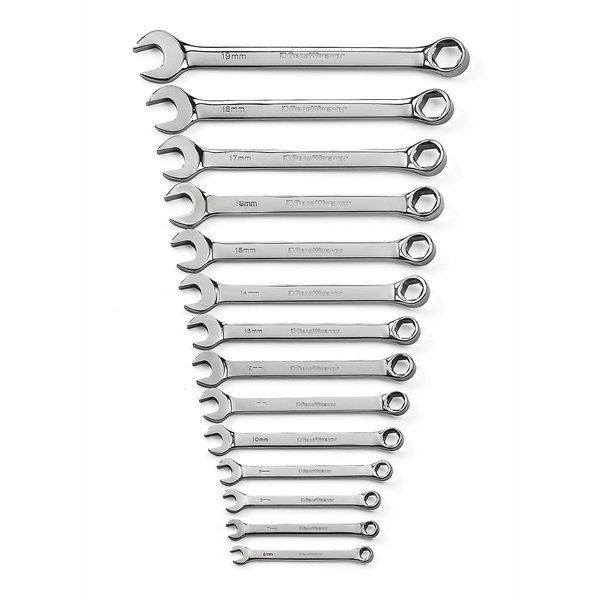 GearWrench 81925 - 14 Pc. 6-Point Metric Full Polish Combination Wrench Set