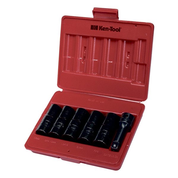 Ken-Tool Dbl-Duty Flip Socket Set, 6 Pc. KEN30111