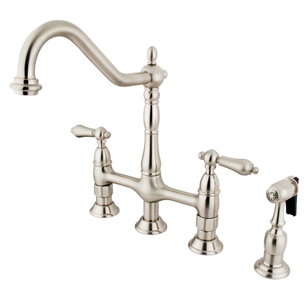 Heritage Manual, 8" Mount, 4 Hole KS1278ALBS 8" Kitchen Bridge Faucet with KS1278ALBS