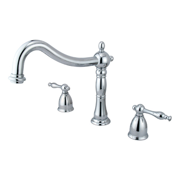 Kingston Brass Roman Tub Faucet, Polished Chrome, Deck Mount KS1341NL