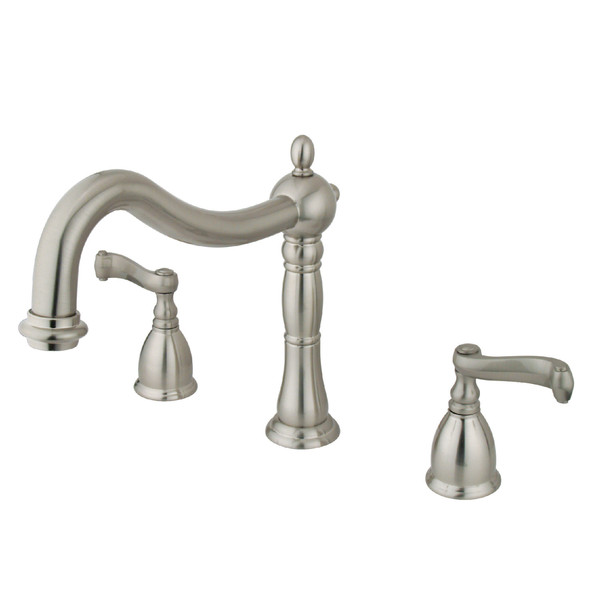 Kingston Brass Roman Tub Faucet, Brushed Nickel, Deck Mount KS1348FL
