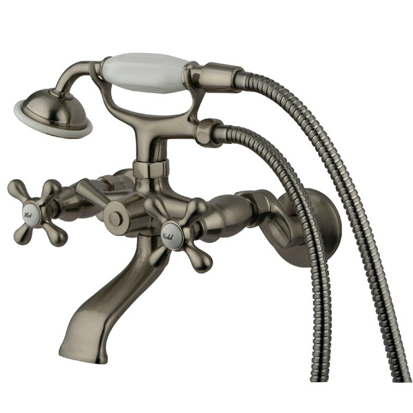 Kingston Brass Wall-Mount Clawfoot Tub Faucet, Brushed Nickel, Tub Wall Mount KS265SN