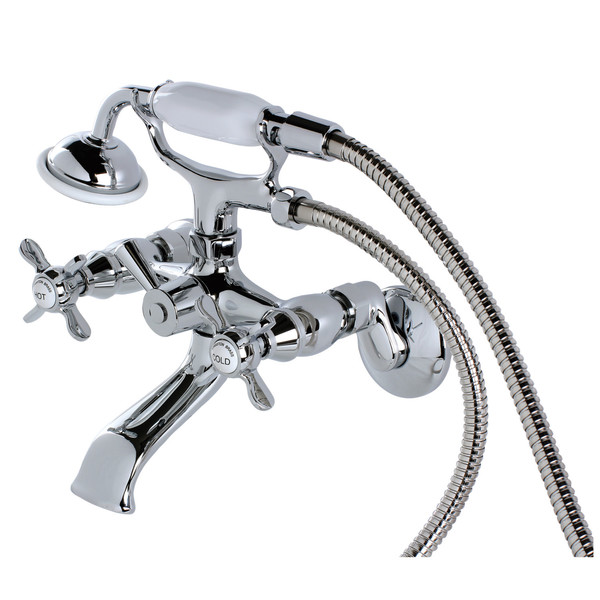 Kingston Brass Wall-Mount Clawfoot Tub Faucet, Polished Chrome, Tub Wall Mount KS285C