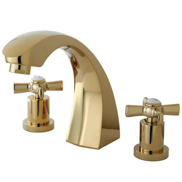 Kingston Brass Roman Tub Faucet, Polished Brass, Deck Mount KS4362ZX