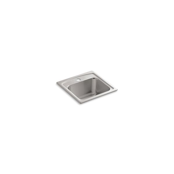 Kohler 15 in W x 15 in L x 7.69 in H, Top-Mount, Stainless Steel, Toccata Top-Mount Bar Sink With Sing 3349-1-NA