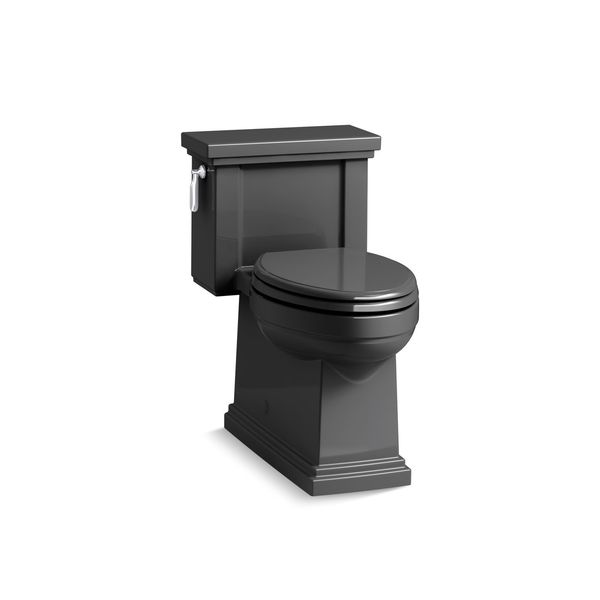 Kohler Tresham Comfort Height Skirted One, Gravity Flush, Floor Mounted Mount, Elongated, Black 3981-7