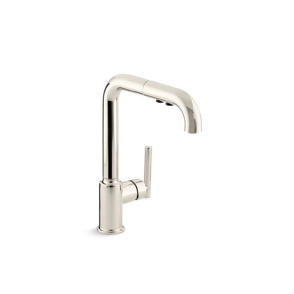 Kohler 0 in Mount, 1 Hole Purist Primary Pullout Kitchen Faucet 7505-SN