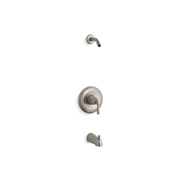 Kohler Devonshire(R) Rite-Temp(R) Bath And Shower Valve Trim With Lever Handle And Slip-Fit Spout, Less Showerhead TLS395-4S-CP