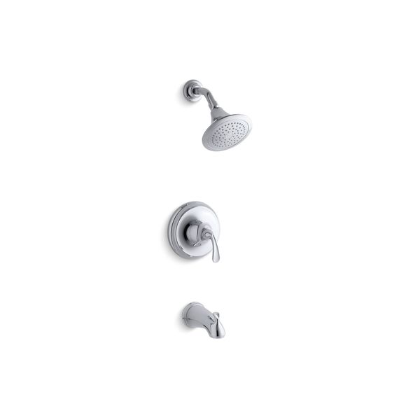 Kohler Forté(R) Sculpted Rite-Temp(R) Bath And Shower Valve Trim With Slip-Fit Spout And 2.5 Gpm Showerhead TS10275-4-CP